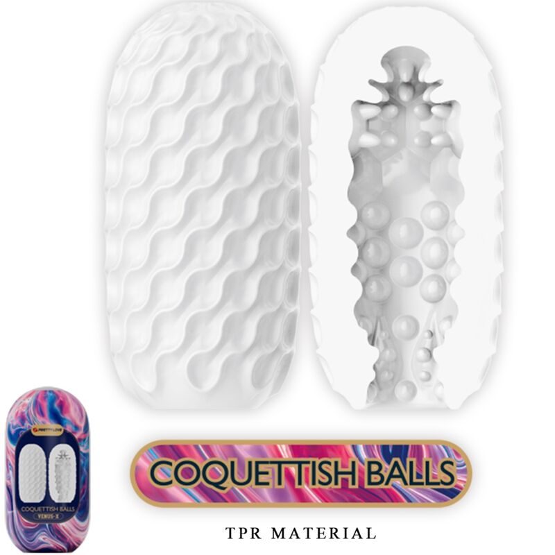 PRETTY LOVE - COQUETTISH BALLS MASTURBADOR MASCULINO DE SILICONA BLANCO
