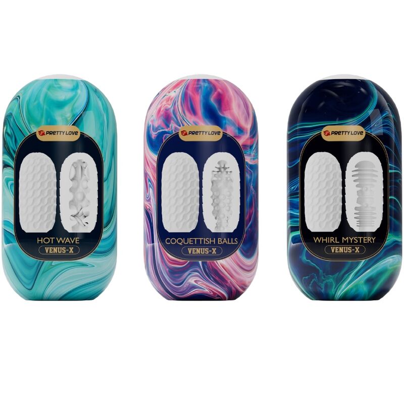 PRETTY LOVE - MASTURBADORES MASCULINOS DE SILICONA VENUS X 15 BLANCOS