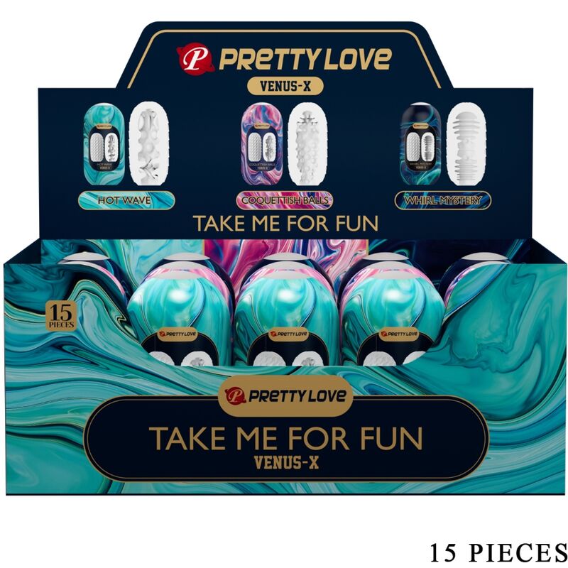 PRETTY LOVE - MASTURBADORES MASCULINOS DE SILICONA VENUS X 15 BLANCOS