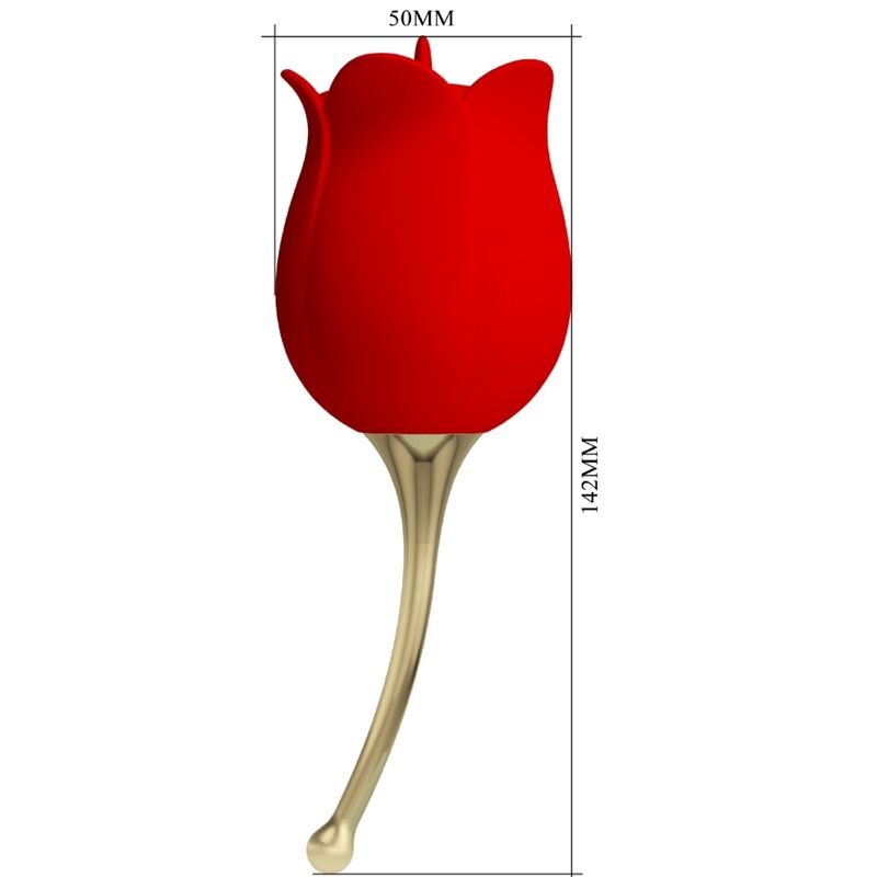 PRETTY LOVE - ROSE LOVER ESTIMULADOR DE CLÍTORIS ROSA 12 VIBRACIONES ROJO