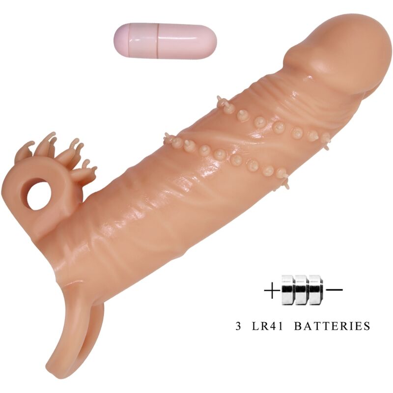 PRETTY LOVE - FUNDA PARA PENE CONNOR + ESTIMULADOR DE CLÍTORIS COLOR CARNE