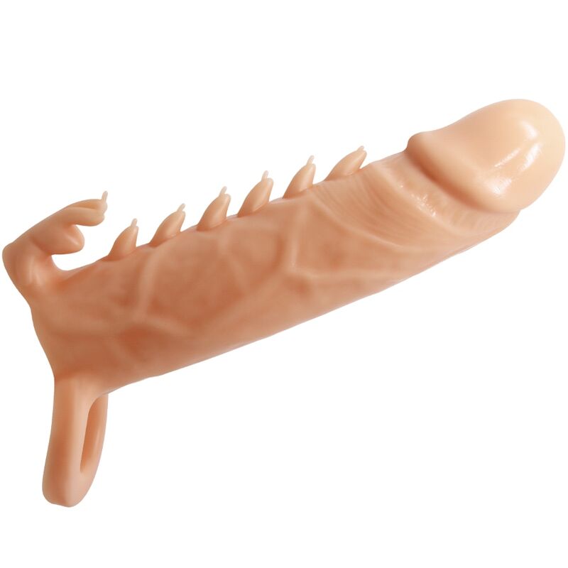 PRETTY LOVE - FUNDA PARA PENE EMMIT + ESTIMULADOR DE CLÍTORIS COLOR CARNE