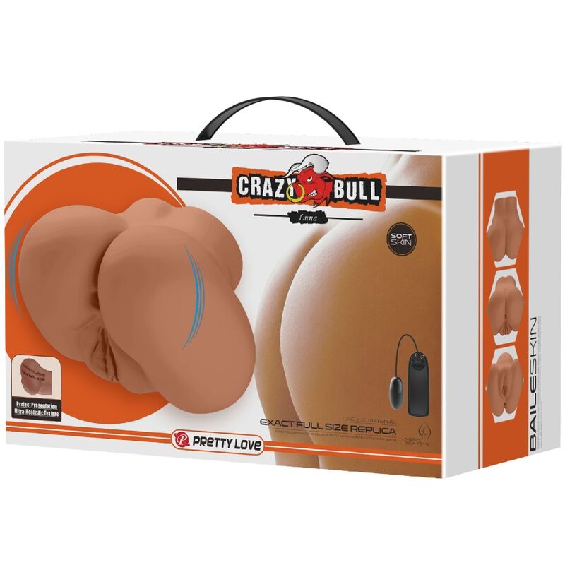 CRAZY BULL - LUNA VIBRADOR TRASERO CON VAGINA Y ANO REALISTAS CONTROL REMOTO
