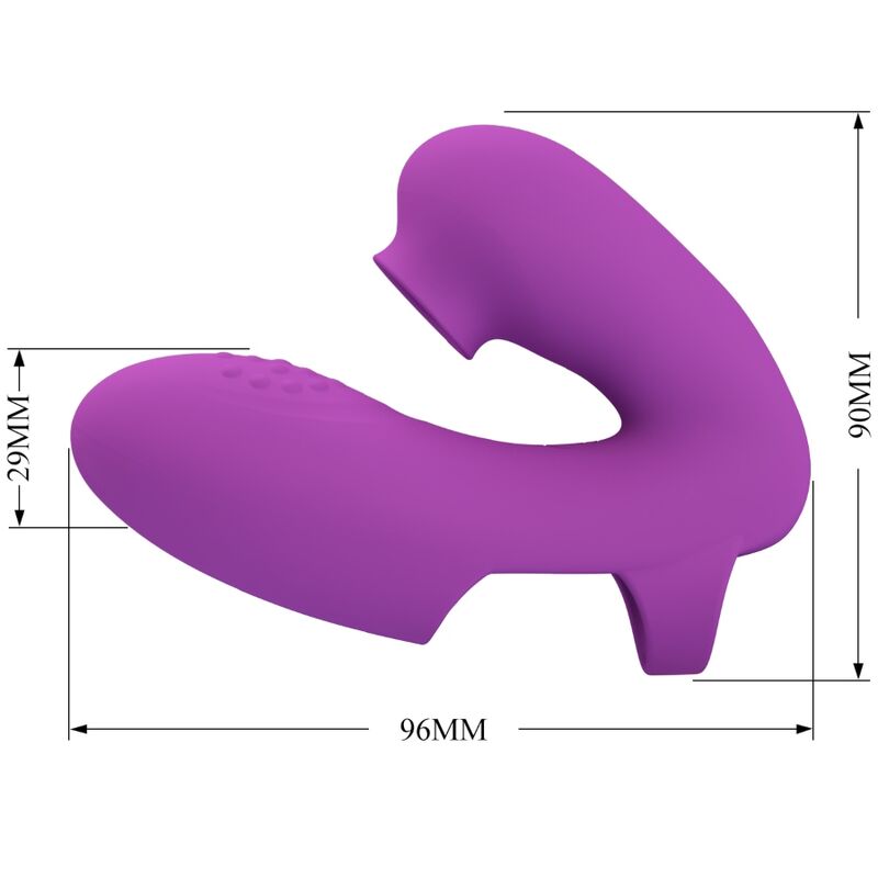 PRETTY LOVE - VIBRADOR DE DEDO ATHENA CON ESTIMULADOR DE CLÍTORIS MORADO