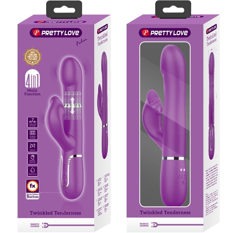 PRETTY LOVE - VIBRADOR Y ESTIMULADOR MULTIFUNCIÓN 4 EN 1 MORADO