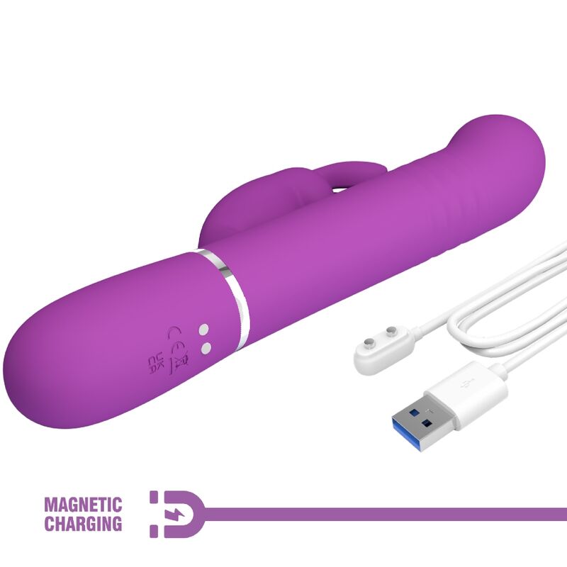 PRETTY LOVE - COALE VIBRADOR CONEJO MULTIFUNCIÓN 4 EN 1 MORADO
