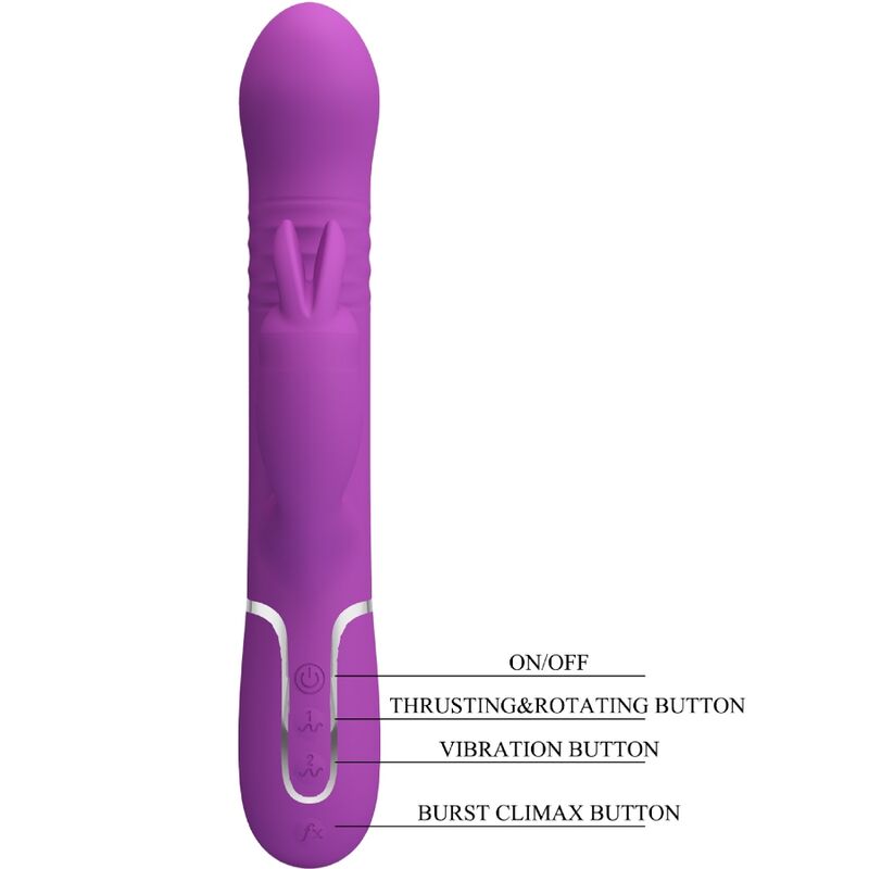 PRETTY LOVE - COALE VIBRADOR CONEJO MULTIFUNCIÓN 4 EN 1 MORADO