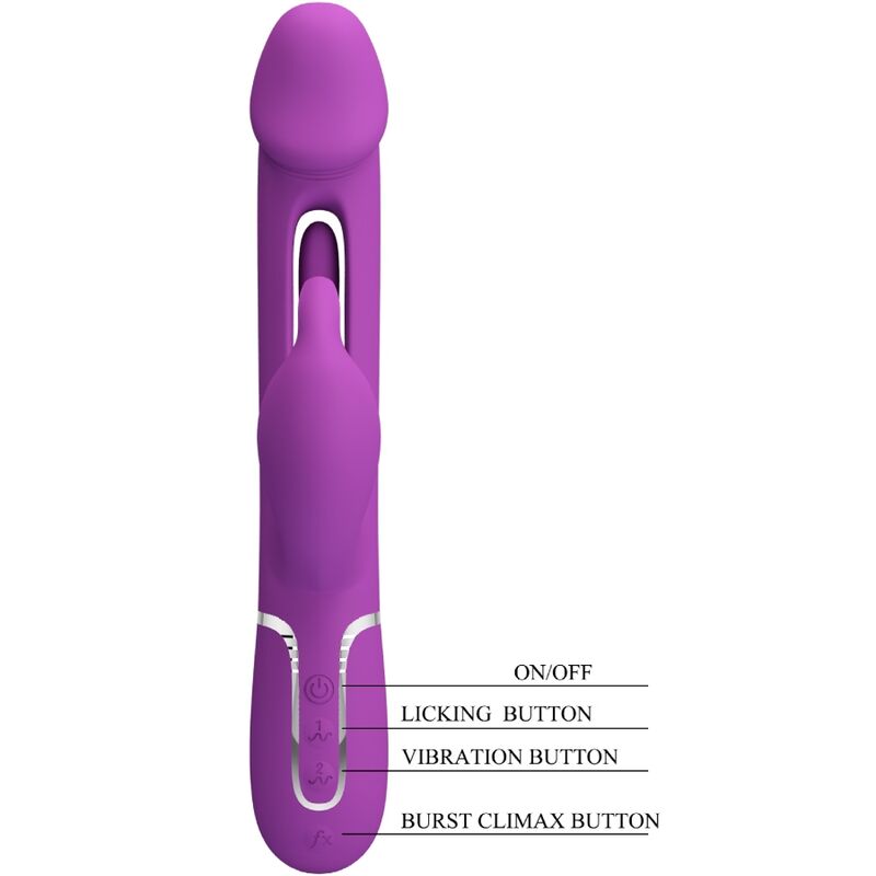 PRETTY LOVE - KAMPAS VIBRADOR CONEJO MULTIFUNCIÓN 3 EN 1 MORADO