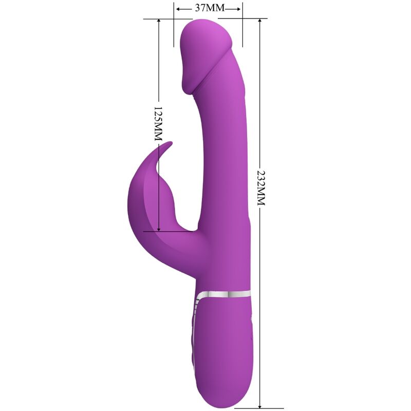 PRETTY LOVE - KAMPAS VIBRADOR CONEJO MULTIFUNCIÓN 3 EN 1 MORADO
