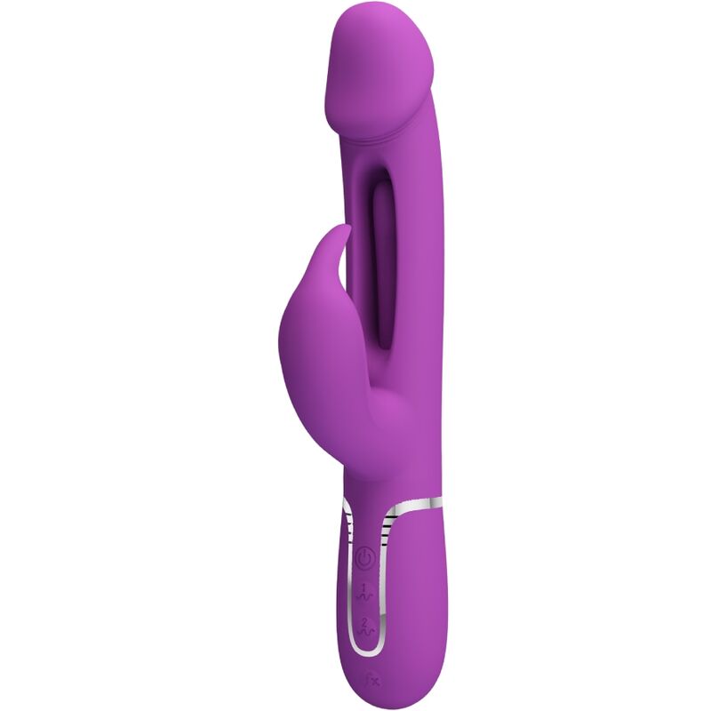 PRETTY LOVE - KAMPAS VIBRADOR CONEJO MULTIFUNCIÓN 3 EN 1 MORADO