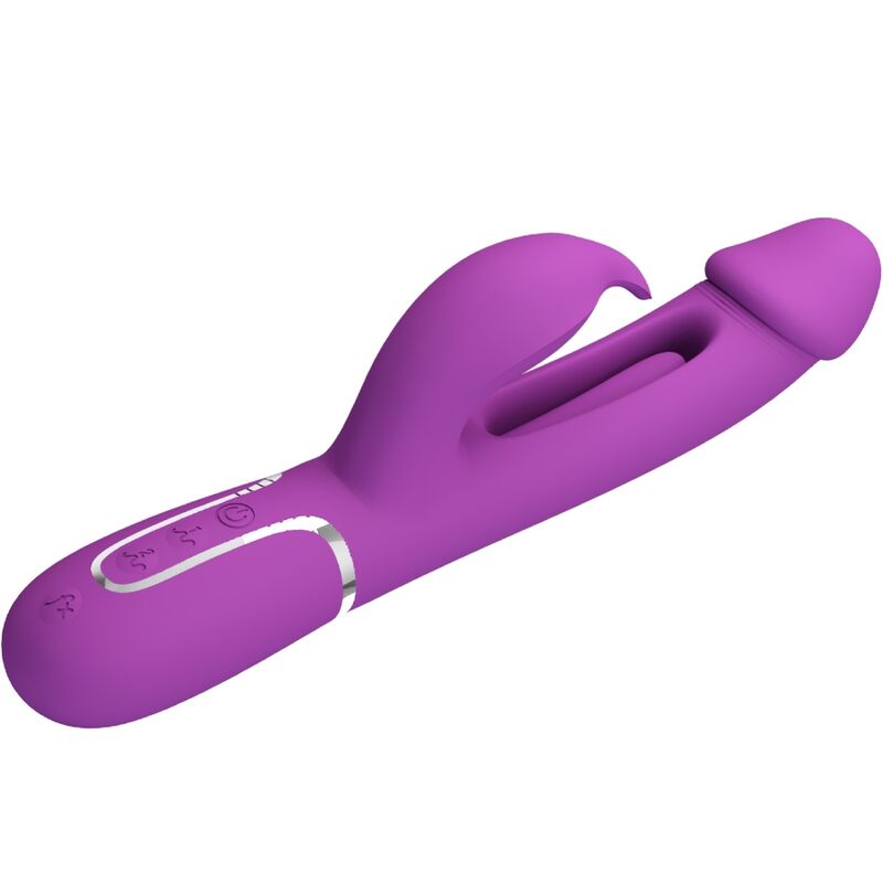 PRETTY LOVE - KAMPAS VIBRADOR CONEJO MULTIFUNCIÓN 3 EN 1 MORADO
