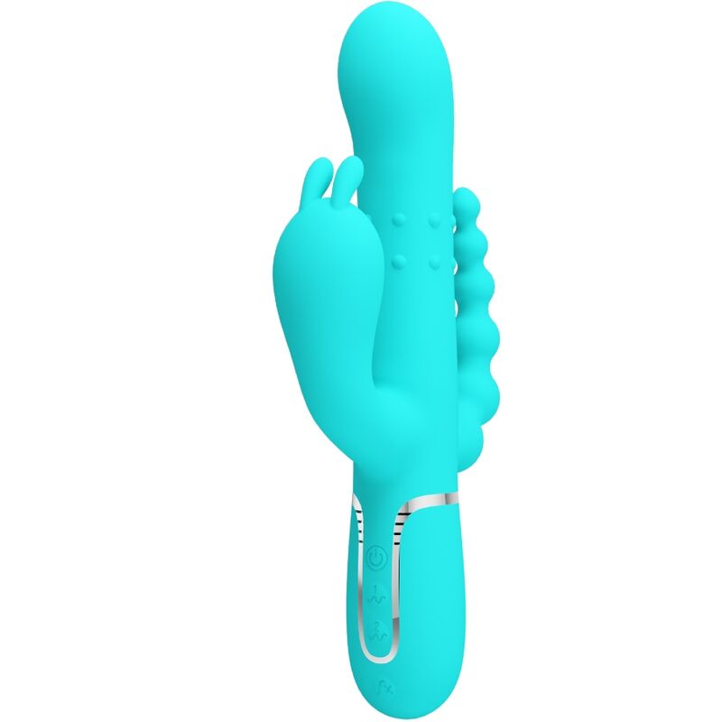 PRETTY LOVE - CAMMY VIBRADOR TRIPLE CONEJO MULTIFUNCIÓN 4 EN 1 AZUL