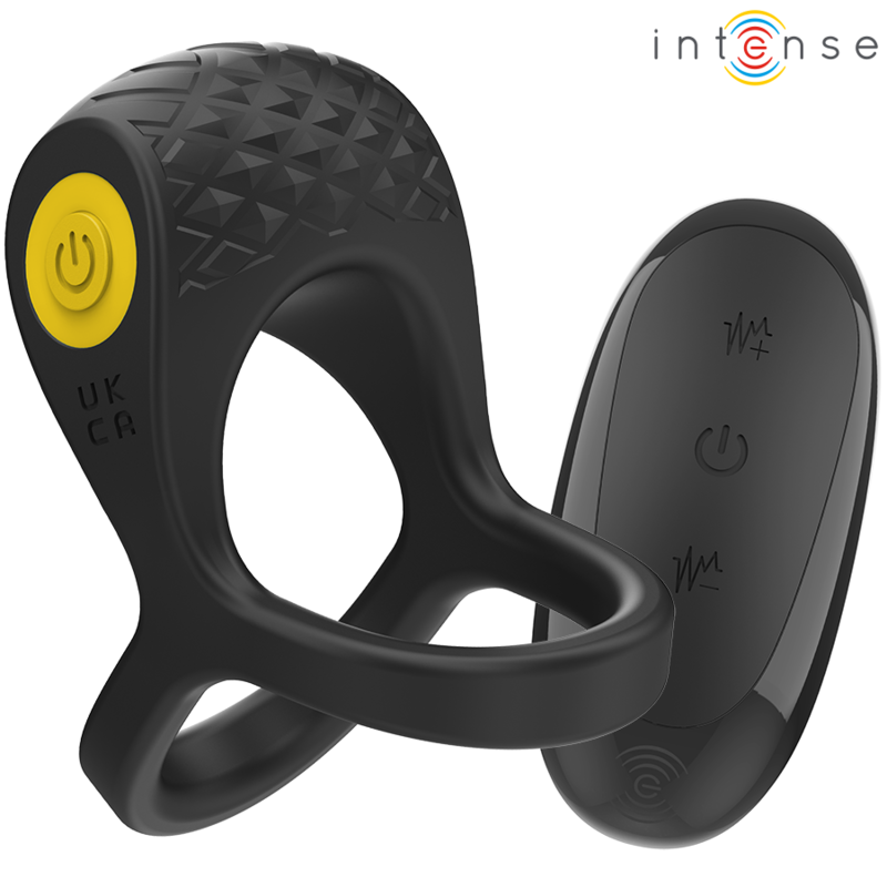 INTENSE - ALEX VIBRADOR DOBLE ANILLO PARA EL PENE 10 VIBRACIONES NEGRO