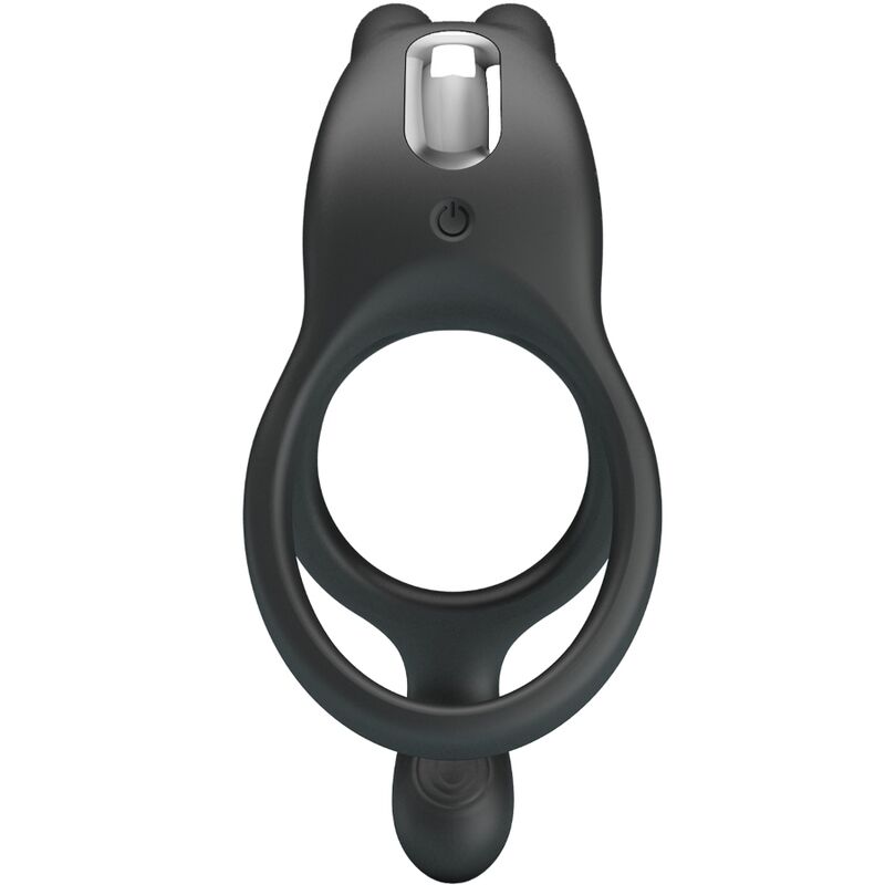 PRETTY LOVE - SETH ANILLO VIBRADOR DOBLE CONEJO 7 VIBRACIONES NEGRO