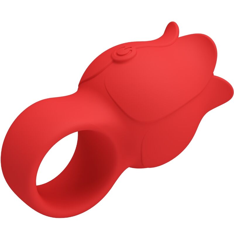 PRETTY LOVE - VIBRADOR DE DEDO JAE ROSE CON FORMA DE 10 VIBRACIONES ROJO