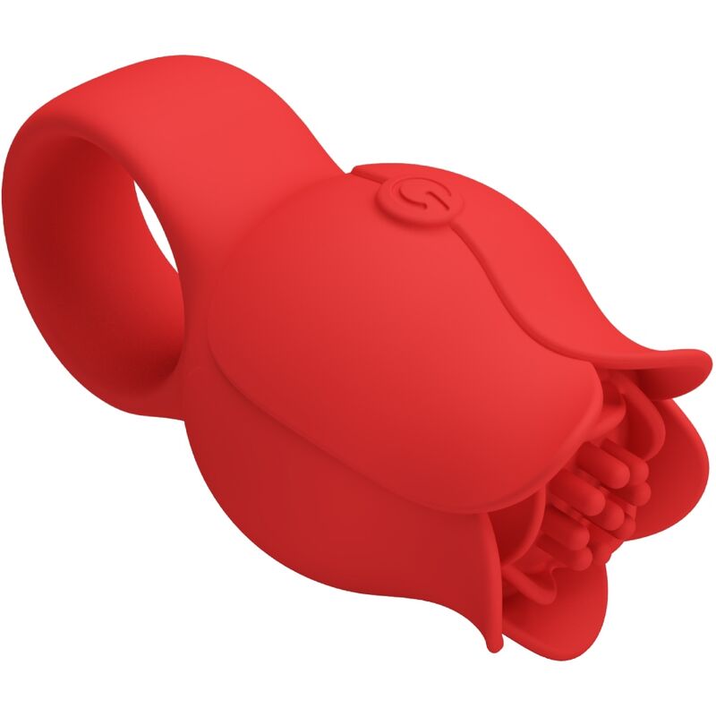 PRETTY LOVE - VIBRADOR DE DEDO JAE ROSE CON FORMA DE 10 VIBRACIONES ROJO
