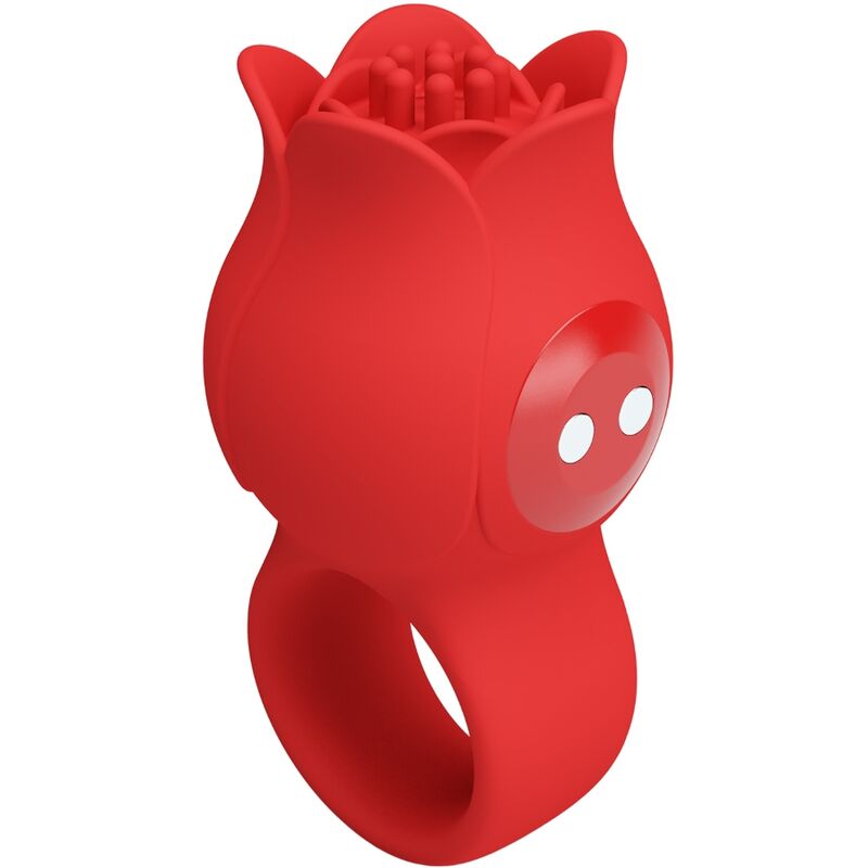 PRETTY LOVE - VIBRADOR DE DEDO JAE ROSE CON FORMA DE 10 VIBRACIONES ROJO