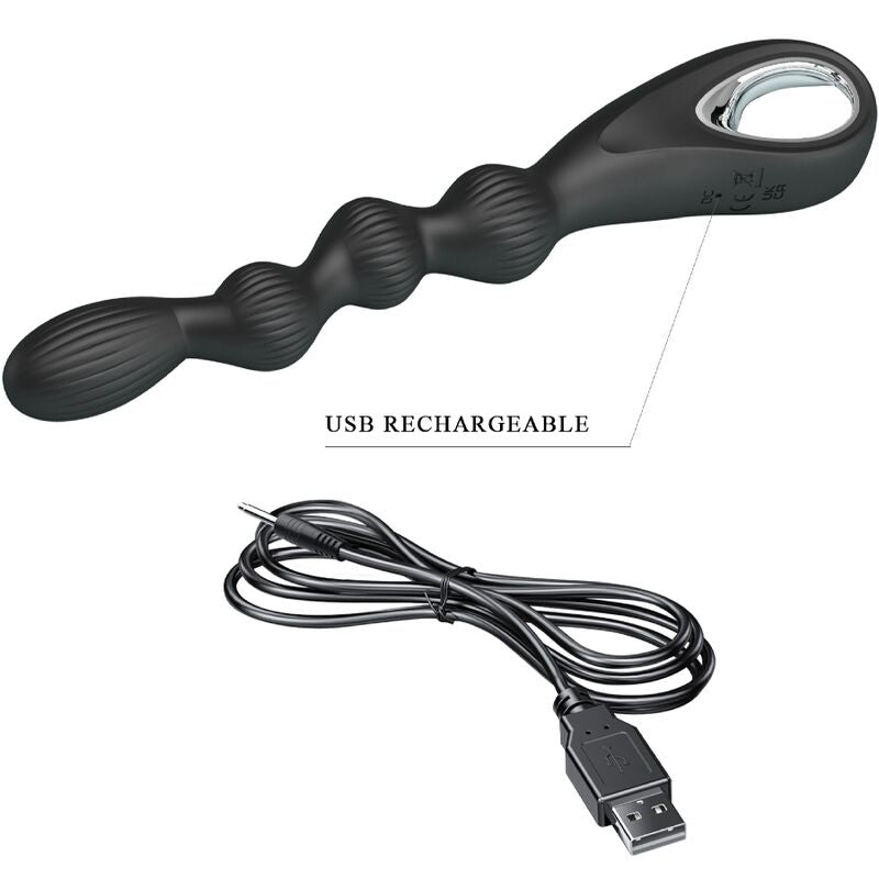 PRETTY LOVE - VIBRADOR ANAL FEDERER 12 VIBRACIONES NEGRO
