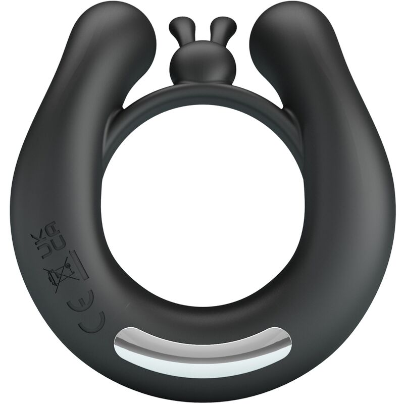 PRETTY LOVE - ANILLO VIBRADOR DAHLIA + ESTIMULADOR DE CLÍTORIS 12 VIBRACIONES NEGRO