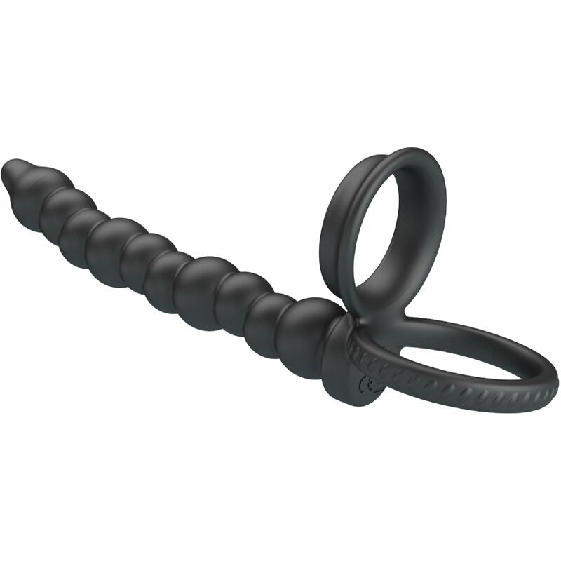 PRETTY LOVE - ANILLO PARA EL PENE DILLION DOBLE PENETRACIÓN NEGRO