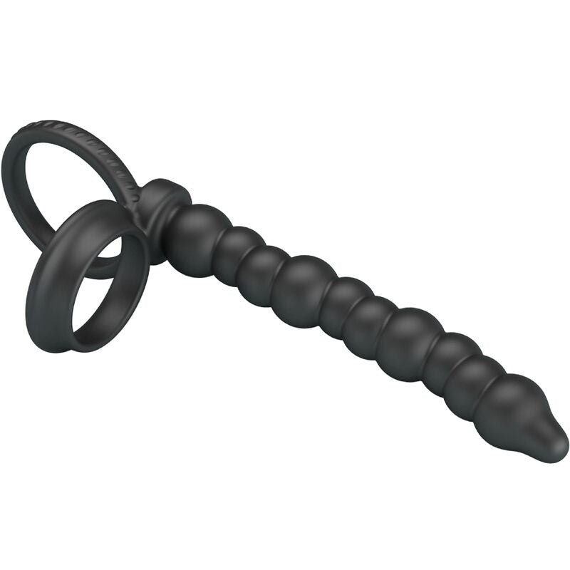 PRETTY LOVE - ANILLO PARA EL PENE DILLION DOBLE PENETRACIÓN NEGRO