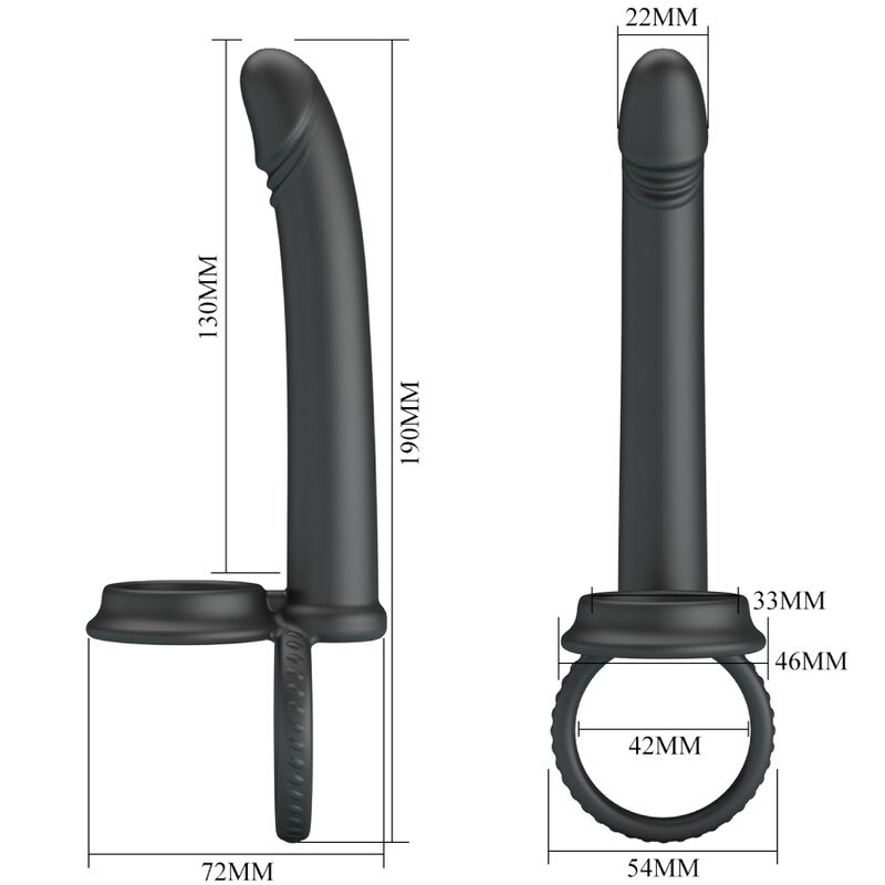 PRETTY LOVE - DILLION DOBLE PENETRACIÓN ANILLO PARA EL PENE NEGRO