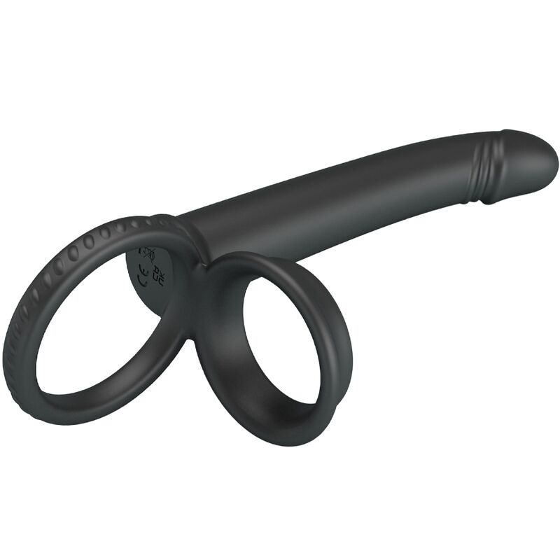 PRETTY LOVE - DILLION DOBLE PENETRACIÓN ANILLO PARA EL PENE NEGRO