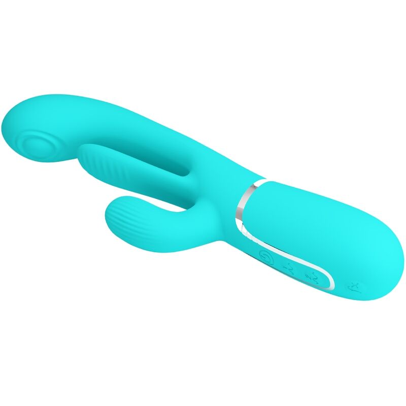 PRETTY LOVE - SHANIA TRIPLE RABBIT VIBRADOR MULTIFUNCIÓN 3 EN 1 AZUL