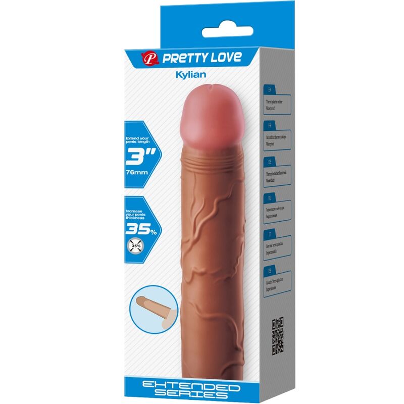 PRETTY LOVE - FUNDA PARA PENE KYLIAN CON EXTENSIÓN DE 7,6 CM MULATO