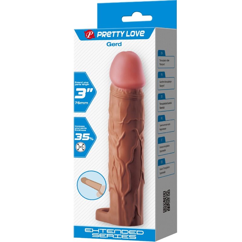 PRETTY LOVE - FUNDA PARA PENE GERD CON EXTENSIÓN DE 7,6 CM MULATO