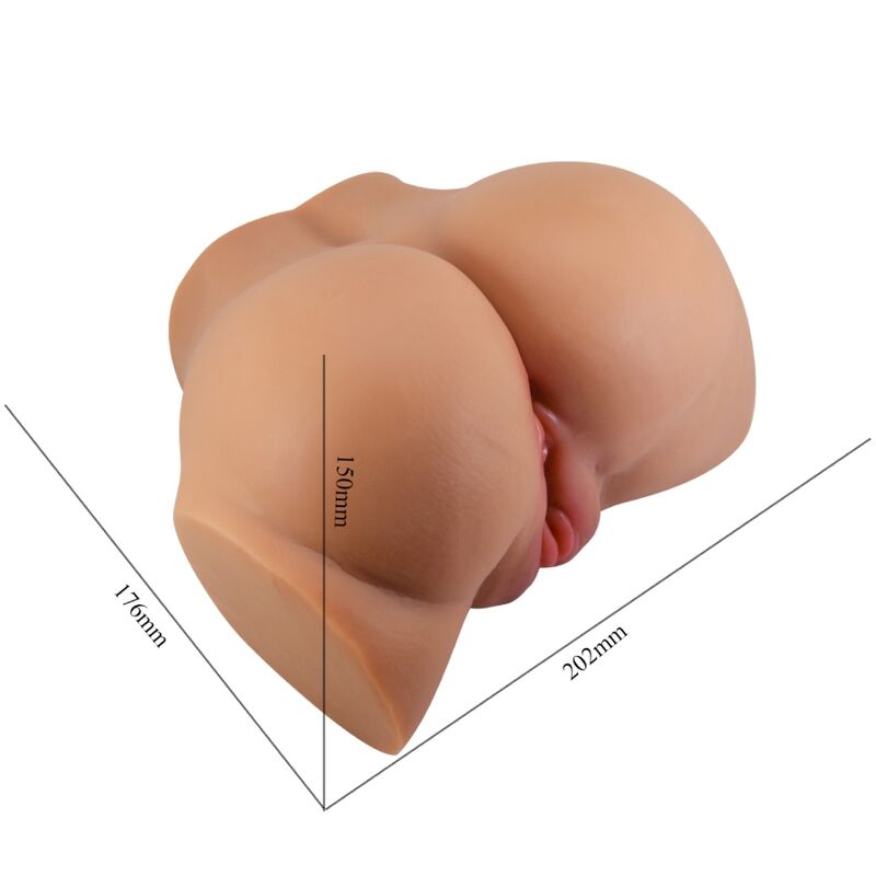 CRAZY BULL - VIBRADOR EMILIA ASS CON VAGINA Y ANO REALISTAS CONTROL REMOTO CARNE