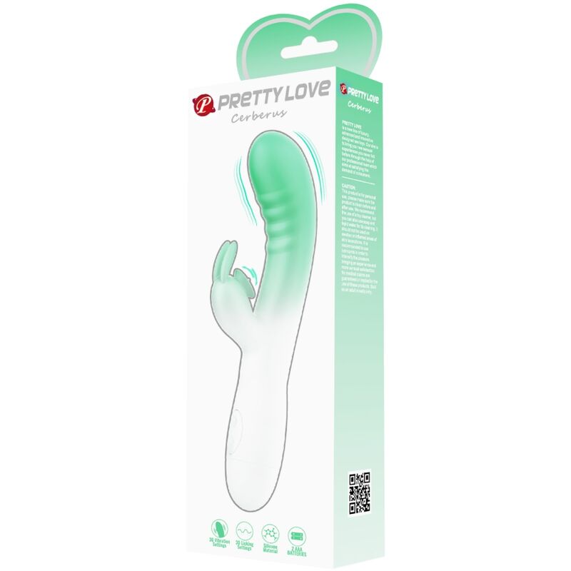 PRETTY LOVE - VIBRADOR CERBERUS RABBIT 30 VIBRACIONES VERDE