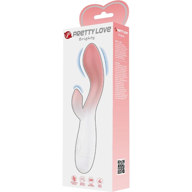 PRETTY LOVE - VIBRADOR PUNTO G BRILLANTE + ESTIMULADOR DE CLÍTORIS 30 VIBRACIONES ROSA