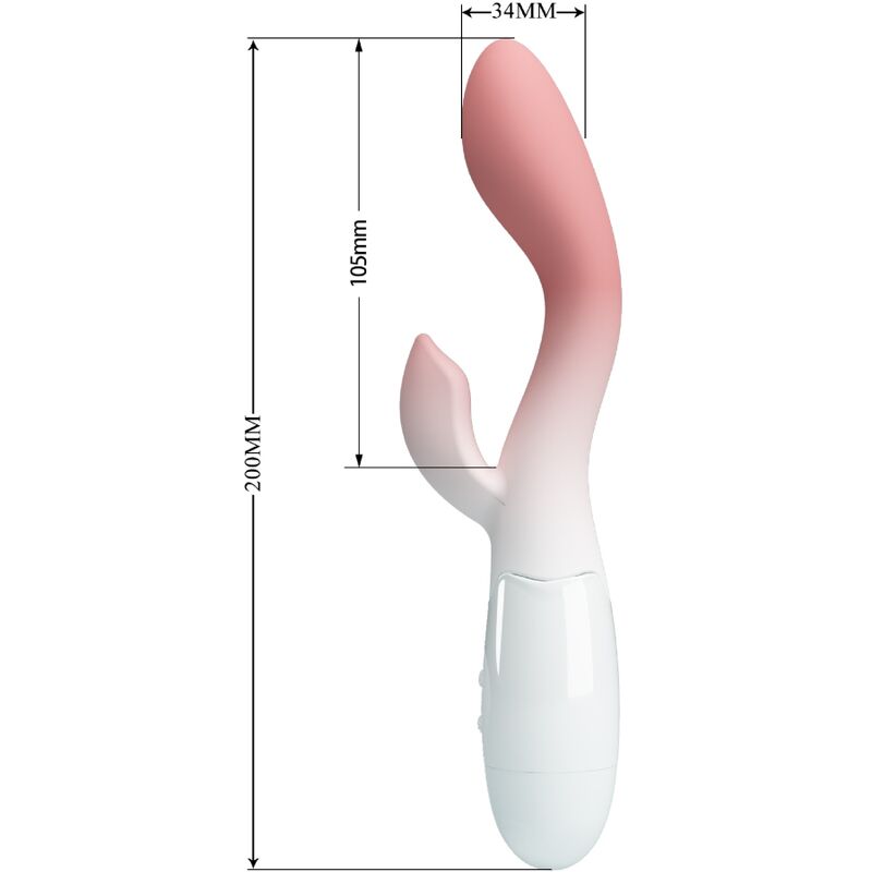 PRETTY LOVE - VIBRADOR PUNTO G BRILLANTE + ESTIMULADOR DE CLÍTORIS 30 VIBRACIONES ROSA