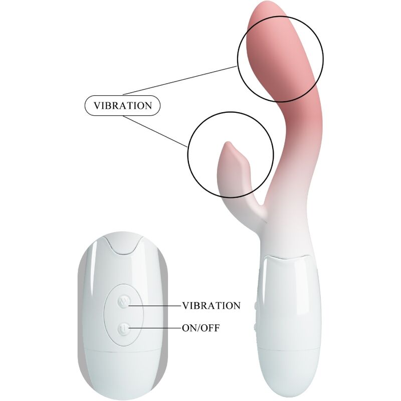 PRETTY LOVE - VIBRADOR PUNTO G BRILLANTE + ESTIMULADOR DE CLÍTORIS 30 VIBRACIONES ROSA