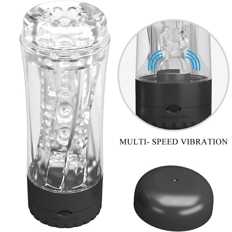 PRETTY LOVE - MASTURBADOR MASCULINO TAMARA VIBRADOR MULTIVELOCIDAD NEGRO