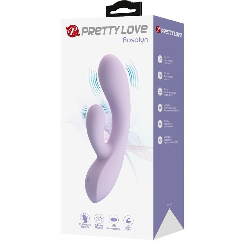 PRETTY LOVE - VIBRADOR CONEJO ROSOLYN 10 VIBRACIONES MORADO