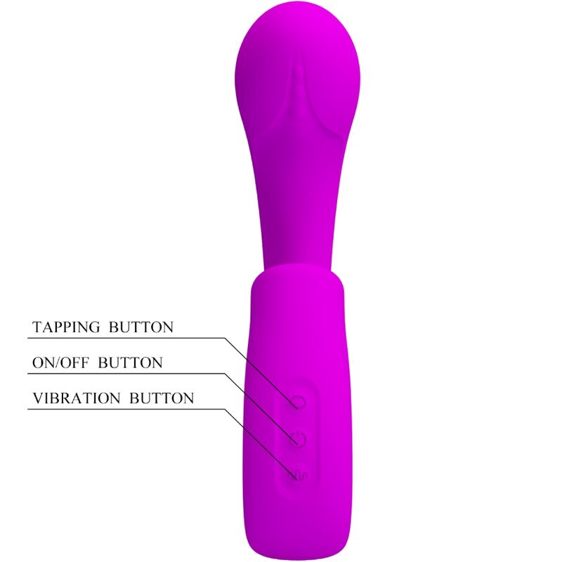 PRETTY LOVE - SIBEL SIBEL VIBRADOR PUNTO G + ESTIMULADOR DE CLÍTORIS 10 VIBRACIONES MORADO