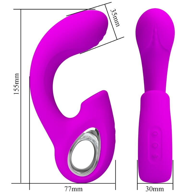PRETTY LOVE - SIBEL SIBEL VIBRADOR PUNTO G + ESTIMULADOR DE CLÍTORIS 10 VIBRACIONES MORADO