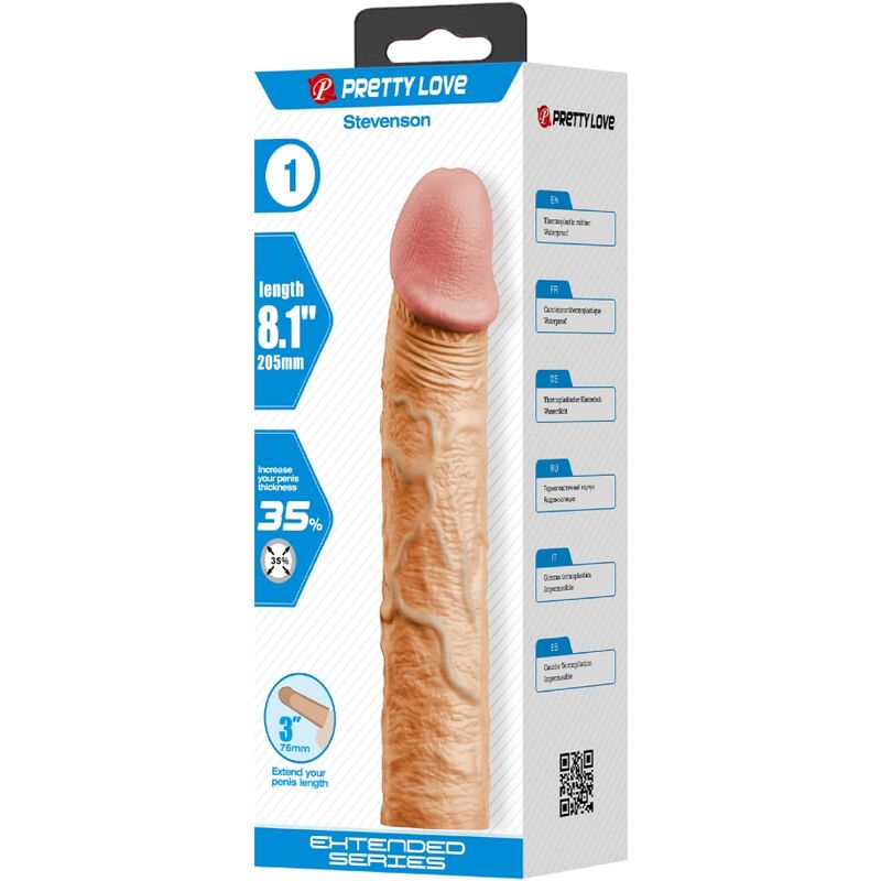 PRETTY LOVE - FUNDA PARA PENE STEVENSON CON EXTENSIÓN DE 7,6 CM COLOR CARNE