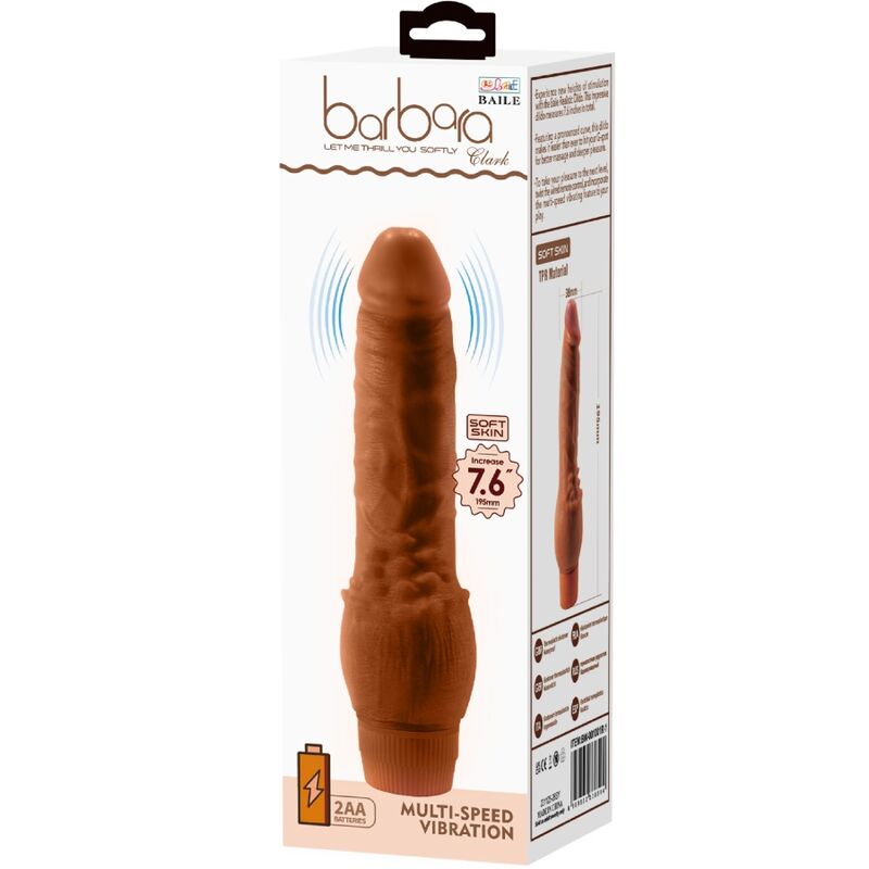BAILE - BARBARA VIBRADOR REALISTA 19.5 CM MULATA