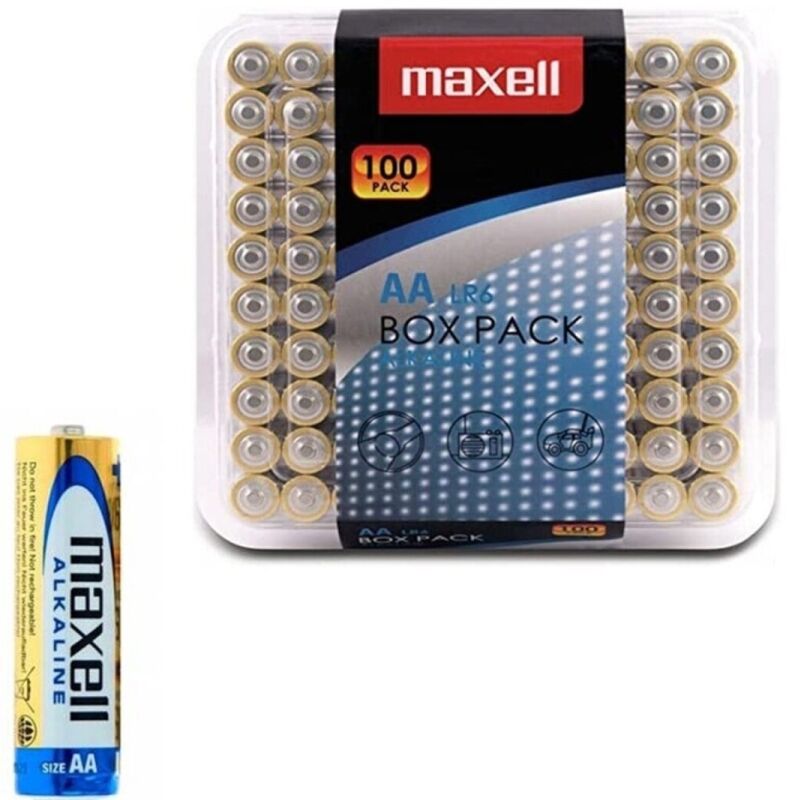 MAXELL - BATTERIA ALCALINE AA LR6 CONFEZIONE DA 100 BATTERIE