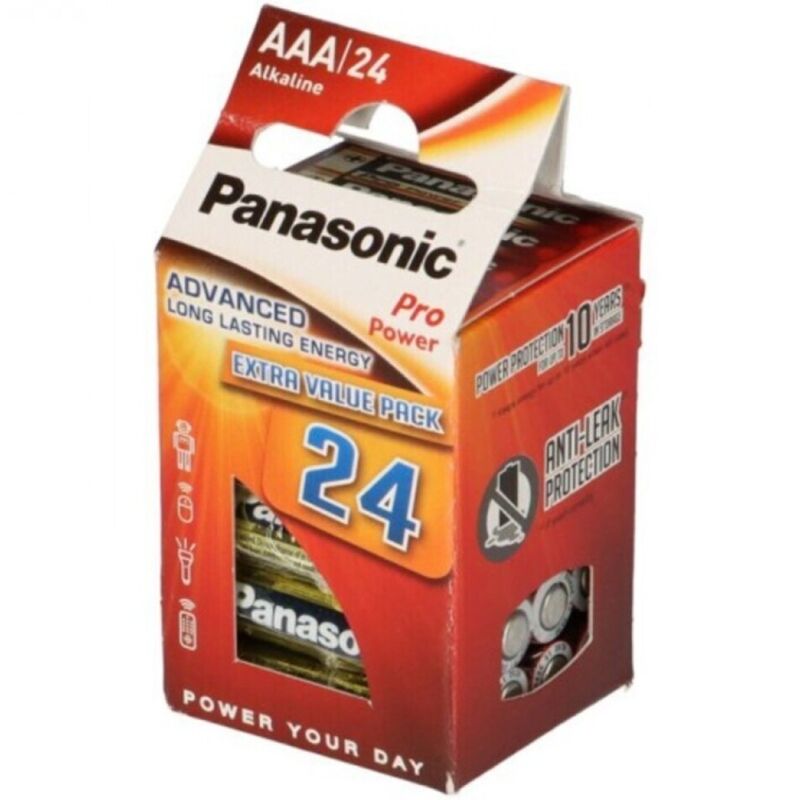 PANASONIC - BATTERIA ALCALINE AAA PRO POWER LR03 CONFEZIONE DA 24