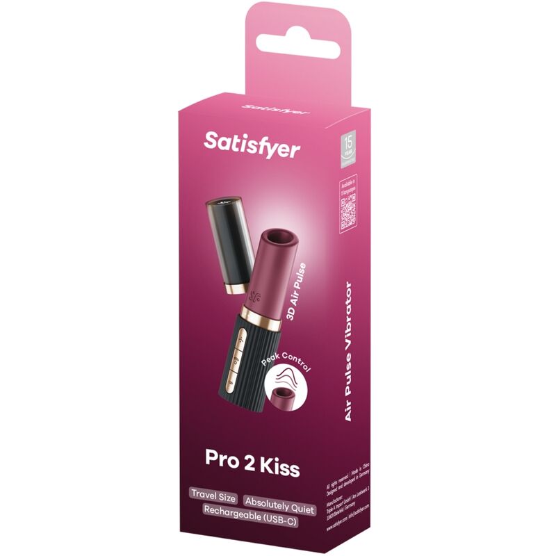 SATISFYER - PRO 2 KISS WAVE ESTIMULADOR DE CLÍTORIS GRANATE / NEGRO