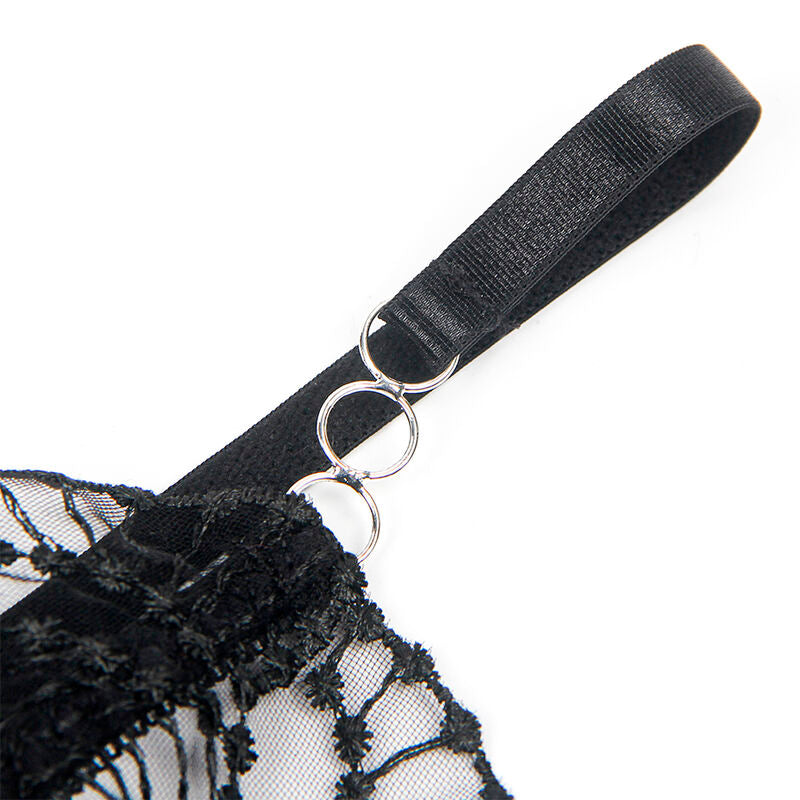 SUBBLIME - 955229 BODY TRASPARENTE CON PIZZO CAVO NERO L/XL