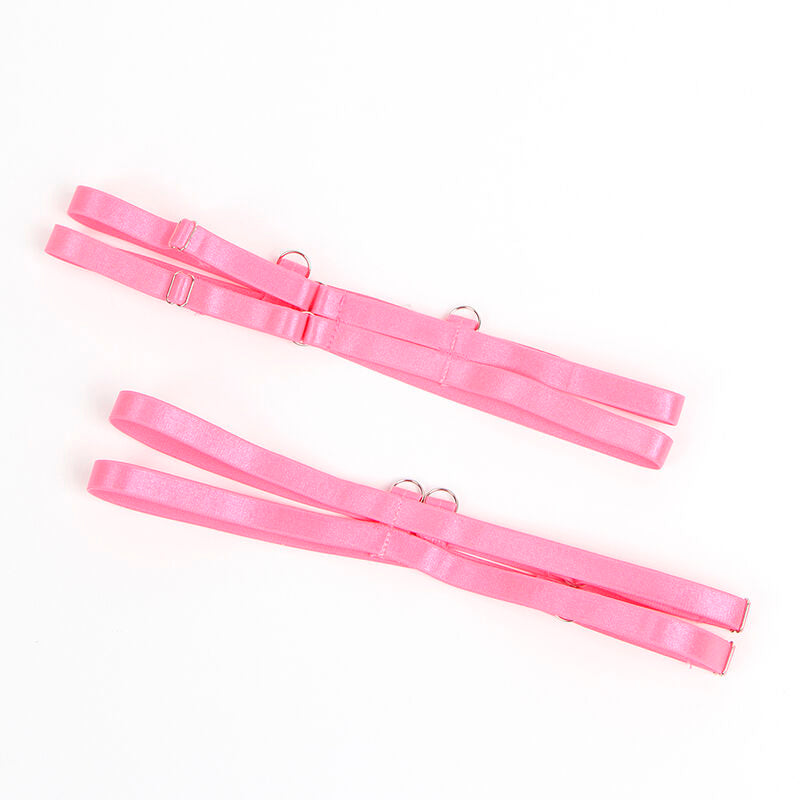 SUBBLIME - 955359 COMPLETO REGGISENO CON PIZZO E GIARRETTIERE ROSA E VIOLA S/M