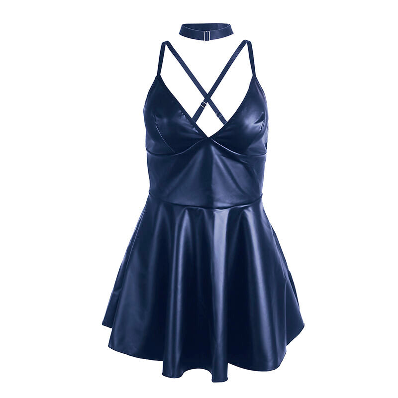 SUBBLIME - 955410 VESTIDO CON TIRANTES DE PIEL AZUL S/M