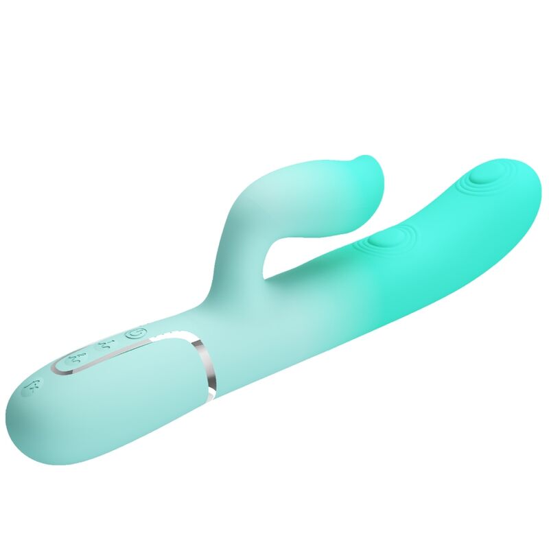 PRETTY LOVE - VIBRADOR CONEJO MULTIFUNCIÓN GIGI VERDE AGUA