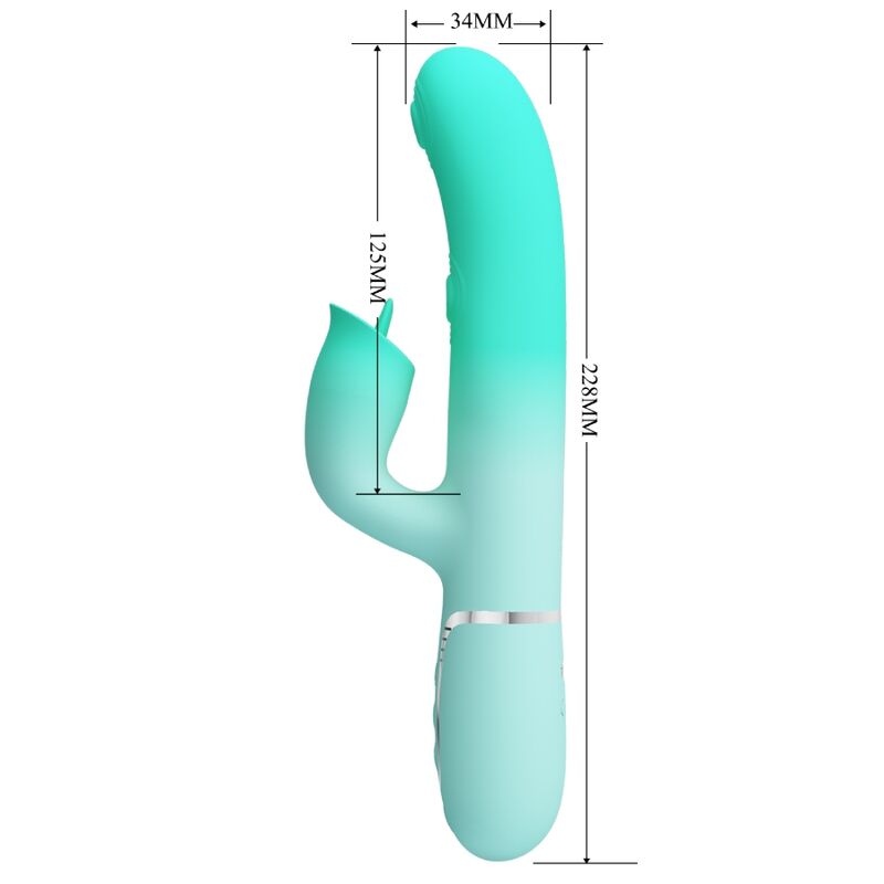 PRETTY LOVE - VIBRADOR CONEJO MULTIFUNCIÓN GIGI VERDE AGUA