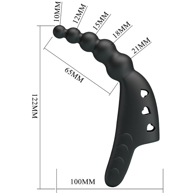 PRETTY LOVE - VIBRADOR DE DEDO JORDIN 10 VIBRACIONES NEGRO